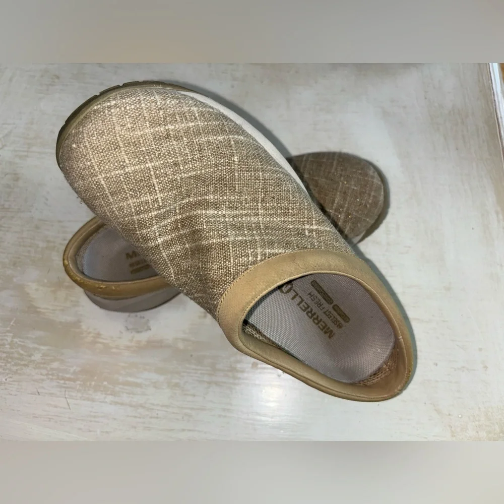 Merrell Rucksack Tan Cream Brown Slip-On Shoes Size 6.5 - Picture 7 of 10
